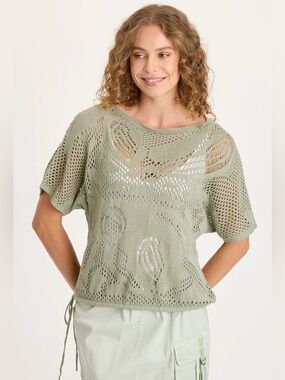 XCVI
MACON COTTON KNIT SHORT SLEEVE TOP
 In Tradewind Pigment